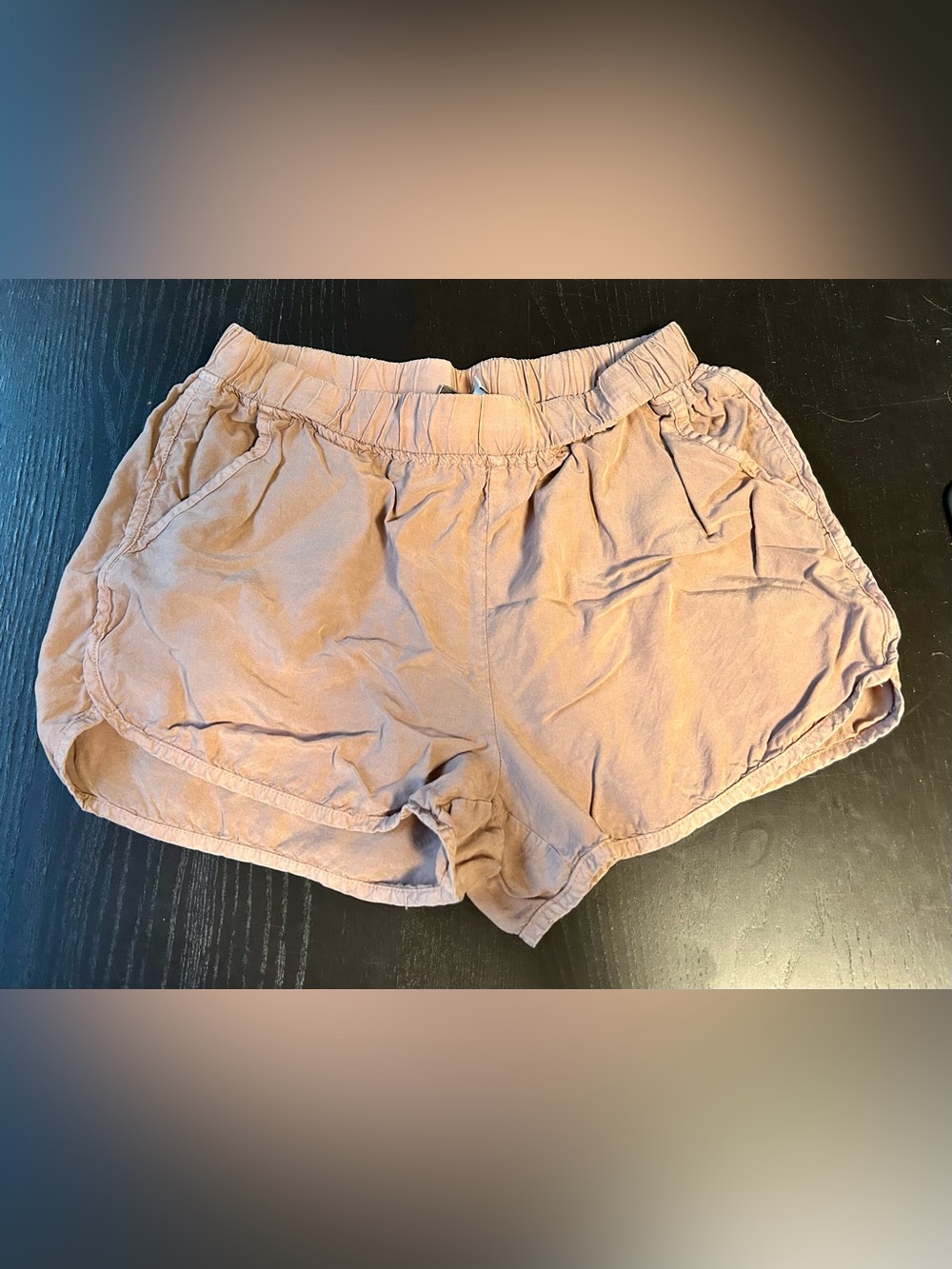 Thread & Supply Soft Tan Elastic-Waist Shorts